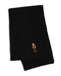 Классический шарф с медвежонком Polo Ralph Lauren, цвет Black