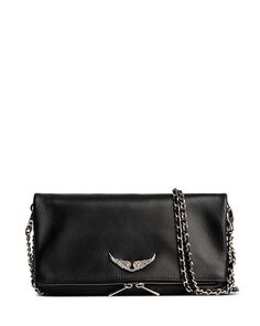 Кожаный клатч Rock Swing Your Wings Zadig &amp; Voltaire, цвет Black