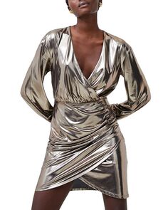 Платье Ronja с эффектом жидкого металлика FRENCH CONNECTION, цвет Silver