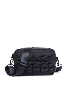Стеганая нейлоновая сумка через плечо среднего размера Sol &amp; Selene, цвет Black