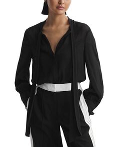 Блузка с завязками Arina REISS, цвет Black