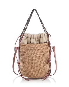 Большая плетеная сумка-тоут Basket из коллаборации с Mifuko Woody Chloe, цвет Tan/Beige