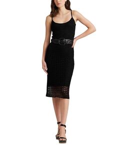 Трикотажное платье «пуантелле» Ralph Lauren, цвет Black