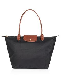 Большая нейлоновая сумка через плечо Le Pliage Original Longchamp, цвет Black