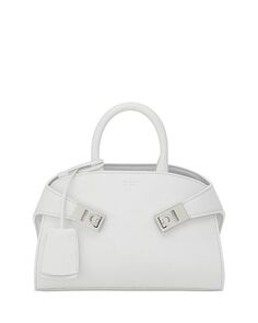 Мягкая мини-кожаная сумка через плечо Hug Ferragamo, цвет White