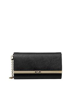 Большой кожаный клатч Mona Michael Kors, цвет Black