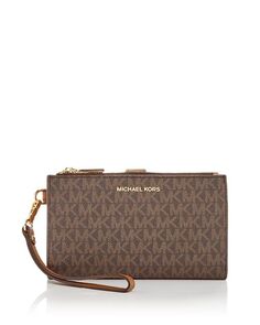 Кошелек на руку с фирменным принтом Michael Kors, цвет Brown