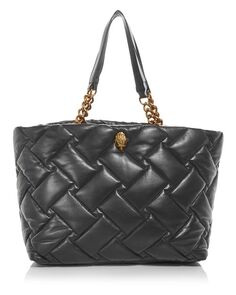 Мягкая стеганая кожаная сумка-шоппер Kensington KURT GEIGER LONDON, цвет Black