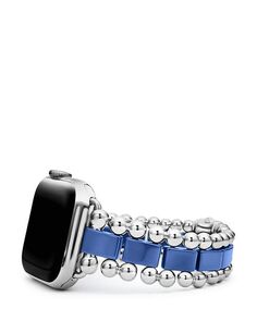 Нержавеющая сталь и усилитель; Ультрамариновая керамика Apple Умный ремешок для часов-браслет LAGOS, цвет Blue