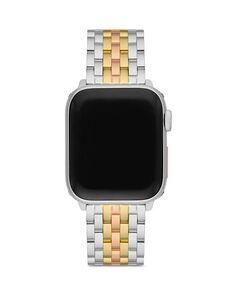 Apple Watch Трехцветный браслет с позолотой 18 карат, 38–49 мм MICHELE, цвет Silver