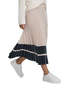 Плиссированная юбка-миди Marie REISS, цвет Tan/Beige
