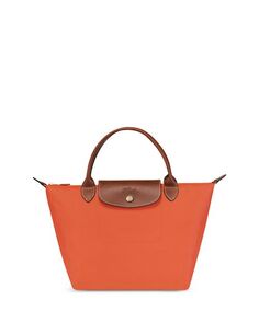 Маленькая нейлоновая сумка-тоут Le Pliage Original с верхней ручкой Longchamp, цвет Orange