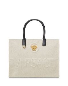 сумка-тоут с логотипом Versace, цвет Brown
