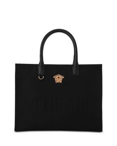 Холщовая большая сумка La Medusa Versace, цвет Black