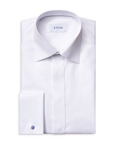 Деловая рубашка из саржи приталенного кроя Eton, цвет White