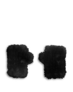 Варежки без пальцев из искусственного меха для девочек Surell, цвет Black