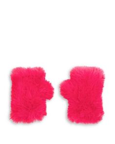 Варежки без пальцев из искусственного меха для девочек Surell, цвет Pink
