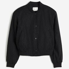Куртка H&amp;M Linen-blend Bomber, черный H&M
