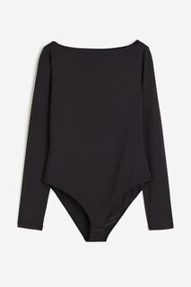 Боди H&amp;M Boat-neck, черный H&M