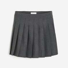 Юбка H&amp;M Pleated Mini, темно-серый H&M