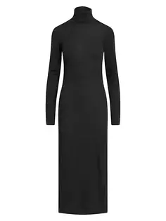 Платье-миди с водолазкой из джерси из смесовой шерсти Polo Ralph Lauren, цвет onyx heather