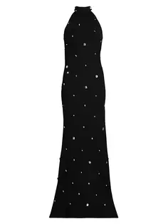 Платье без рукавов, украшенное кристаллами Catherine Regehr, черный
