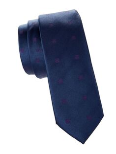 Шелковый жаккардовый галстук с логотипом Greca Givenchy, темно-синий
