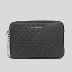 Сумка кросс-боди Michael Kors Jet Set Large Logo, черный/серебряный