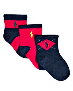 Разноцветные носки для мальчиков Ralph Lauren, 3 пары — для малышей Ralph Lauren, цвет Multi
