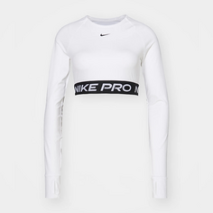 Лонгслив Nike Performance Pro Crop, белый/черный