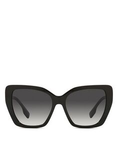 Солнцезащитные очки «кошачий глаз», 55 мм Burberry, цвет Black