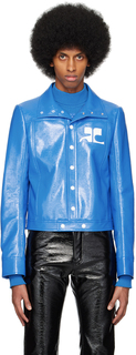 Синяя легендарная виниловая куртка Courrèges Courreges