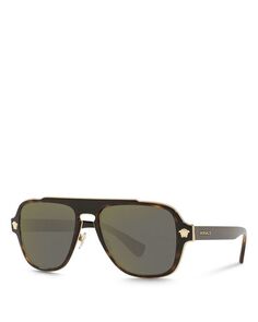 Мужские квадратные солнцезащитные очки, 56 мм Versace, цвет Brown