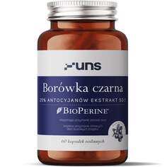 Uns, Blueberry 25% экстракт антоцианов 50:1 60 растительных капсул