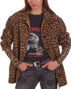 Куртка-рубашка из полушерсти с леопардовым принтом The Kooples, цвет Multi