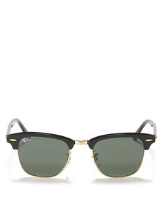 Классические солнцезащитные очки Clubmaster, 51 мм Ray-Ban, цвет Black