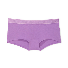 Трусы Victoria&apos;s Secret Pink Logo Logo Cotton Boyshort, фиолетовый