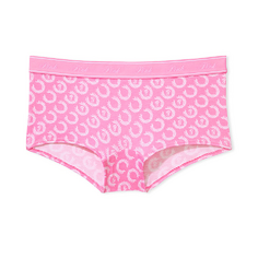 Трусы Victoria&apos;s Secret Pink Logo Logo Cotton Boyshort Laurel Print, розовый