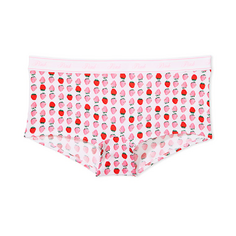 Трусы Victoria&apos;s Secret Pink Logo Logo Cotton Boyshort Strawberry Print, белый