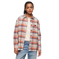 Рубашка с длинным рукавом Superdry Check, оранжевый