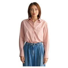 Рубашка с длинным рукавом Gant Relaxed Fit Poplin, розовый