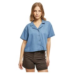 Рубашка с коротким рукавом Urban Classics Resort Light Denim, синий