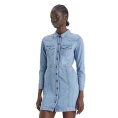 Короткое платье Levi&apos;s Flynn Western Core Long Sleeve, синий Levis