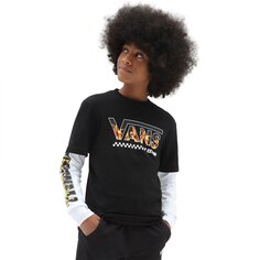 Футболка с коротким рукавом Vans Digi Flames Twofer Boy, черный