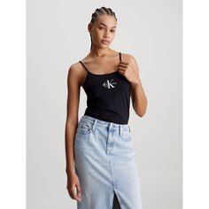 Футболка Calvin Klein Jeans Monologo Strappy, черный