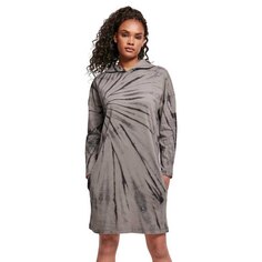Короткое платье Urban Classics Oversized Tie Dye Long Sleeve, серый