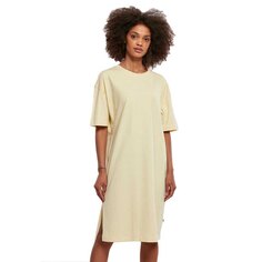 Короткое платье Urban Classics Organic Oversized Slit, желтый