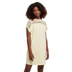 Короткое платье Urban Classics Lace, бежевый