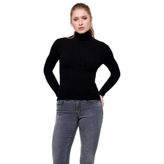 Футболка с длинным рукавом Only Karol Roll Neck Knit, черный