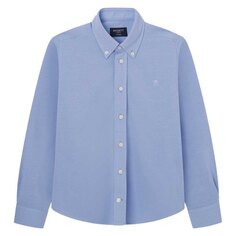 Рубашка с длинным рукавом Hackett Garment Dyed Pique Youth, синий